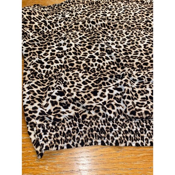 Leopard Print Womens Long Sleeve Top With Drawstring & Elastic Hem - Picture 6 of 6